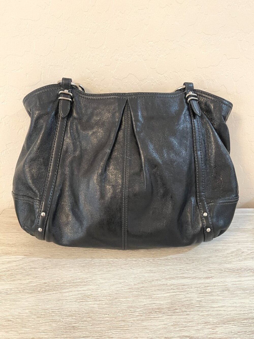 Coach Alexandra Shoulder Bag Tote Handbag Black Silver 16244 Large Two Hangtags - Picture 3 of 10